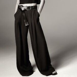 Maeve Anthropologie Black Wide-Leg Pants